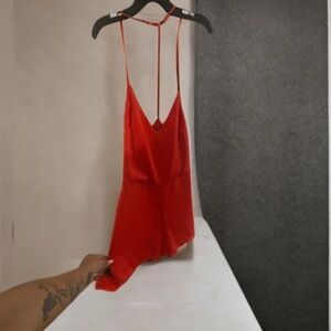 H&M Red Strappy Jumpsuit